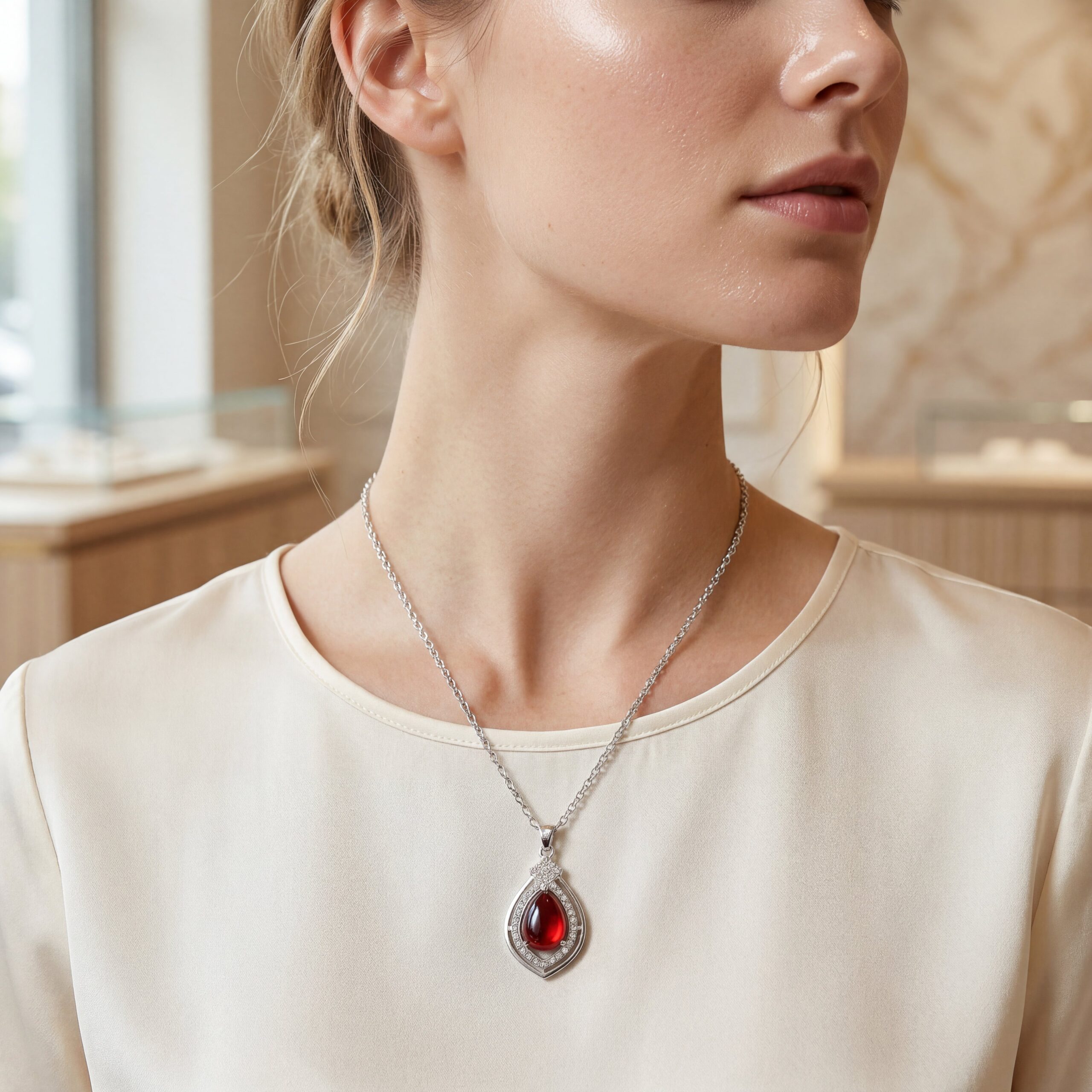 Chalcedony-Red-Stone-Pendant-with-Chain